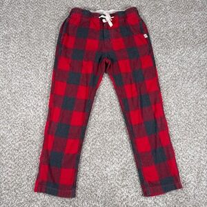 Abercrombie Fitch Buffalo Plaid Lounge Pants Red Gray Flannel Pajama Drawstring